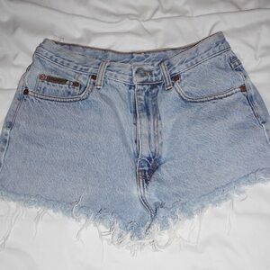 Calvin Klein Light Blue Frayed Jean Shorts